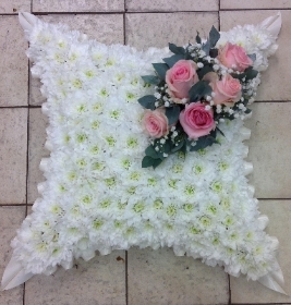 Cushion with Rose Spray